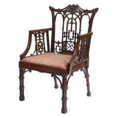 George III style Mahogany Chinese Chippendale Armchair