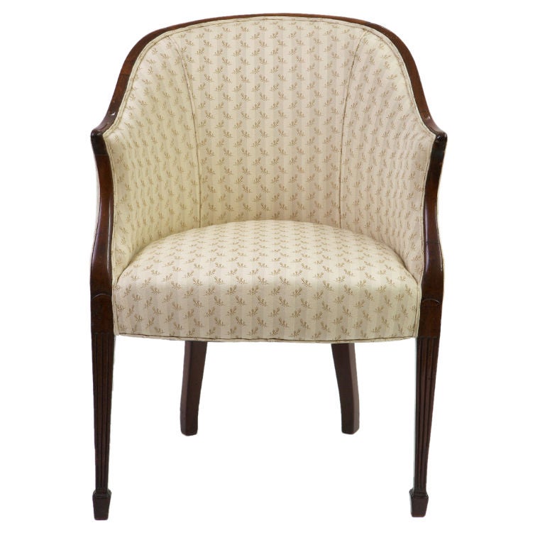 George III Mahogany Tub Bergere