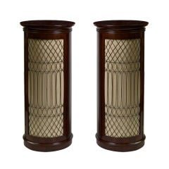 Pair of Regency Mahogany Pedestal Side Cabinets