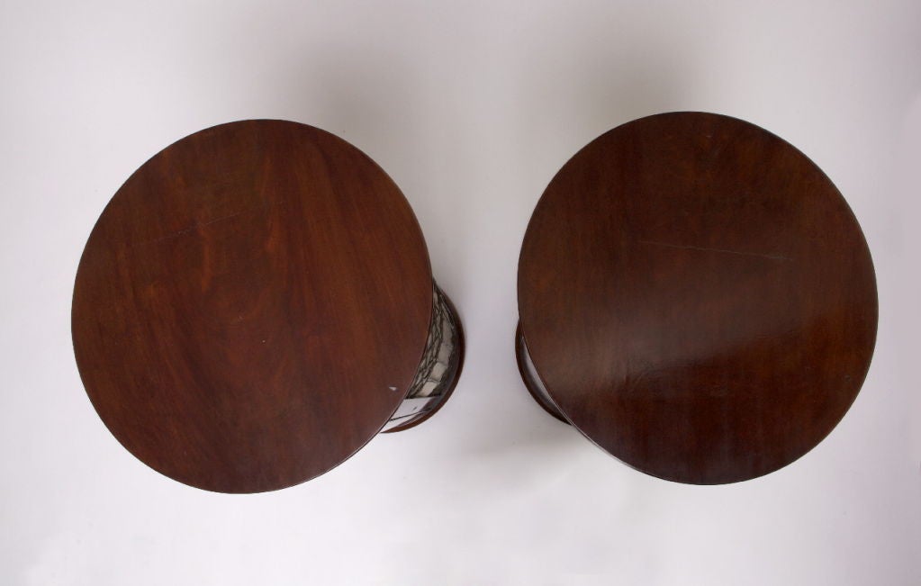 Wood Pair of Regency Mahogany Pedestal Side Cabinets