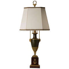 Directoire Ormolu Mounted Rouge Griotte Urn Mounted as a Lamp