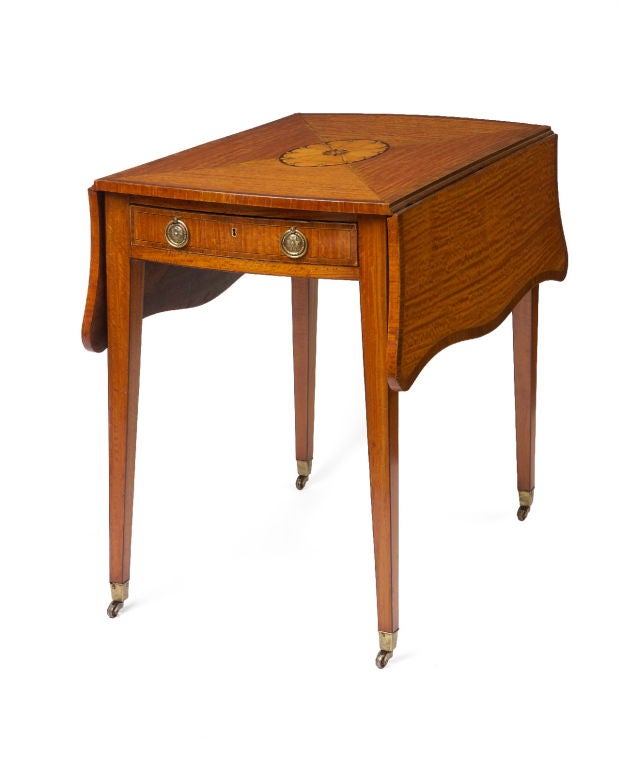 George III Inlaid and Satinwood Pembroke Table For Sale 1