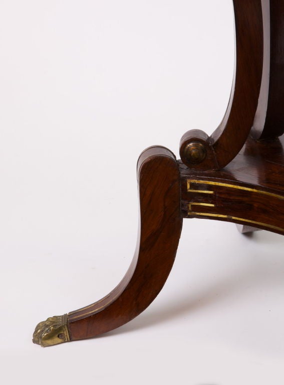Wood Regency Rosewood and Brass-Inlaid Teapoy