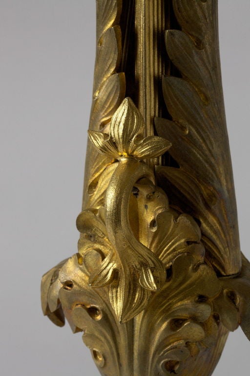 Ormolu Rare Regency Gilt-Bronze Candelabrum Mounted as a Lamp
