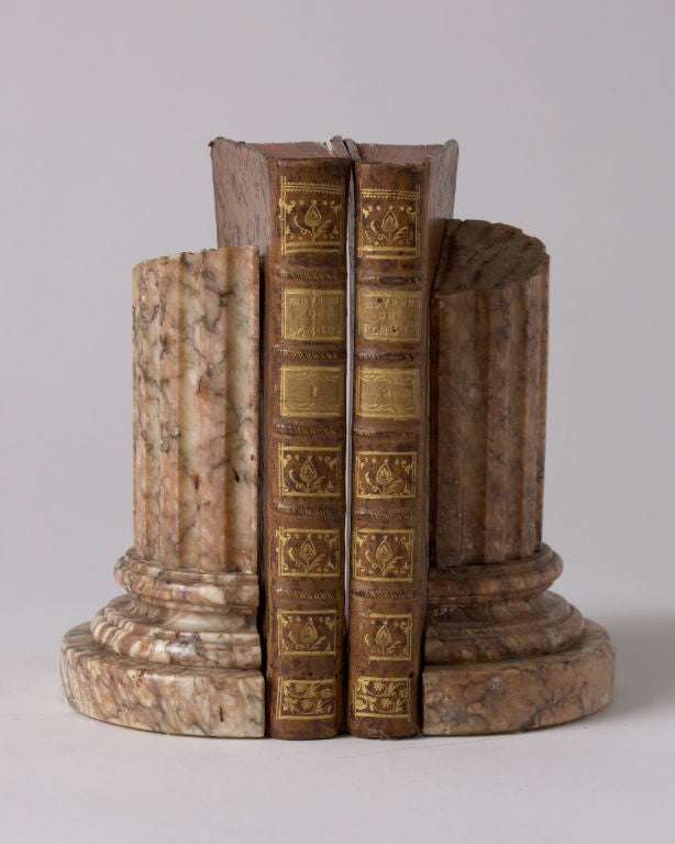 20th Century Pair of Pink Marble Bookends