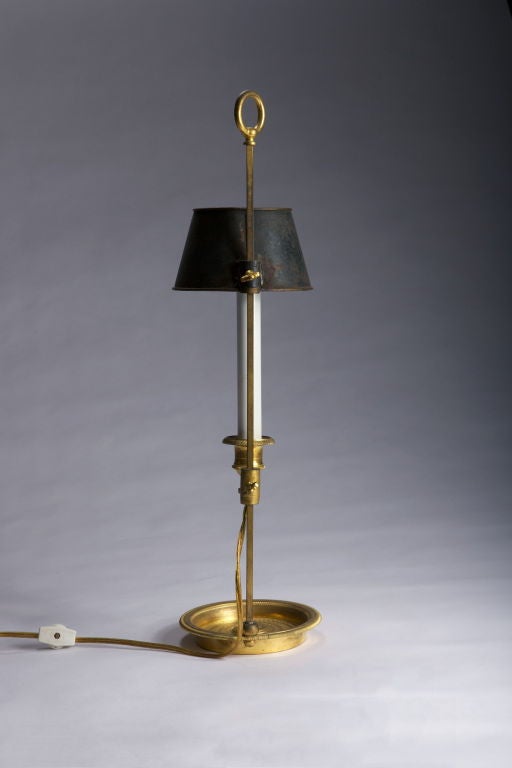 Bronze Rare Empire Ormolu and Tole Bouillotte Lamp