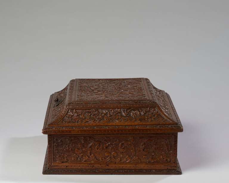 French Louis XIV Fruitwood Casket, Attributed to César Bagard (1620-1707) For Sale