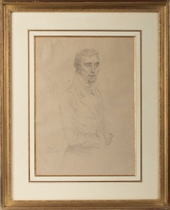 Drawing, Portrait of a Gentleman in the manner of Ingres, French School