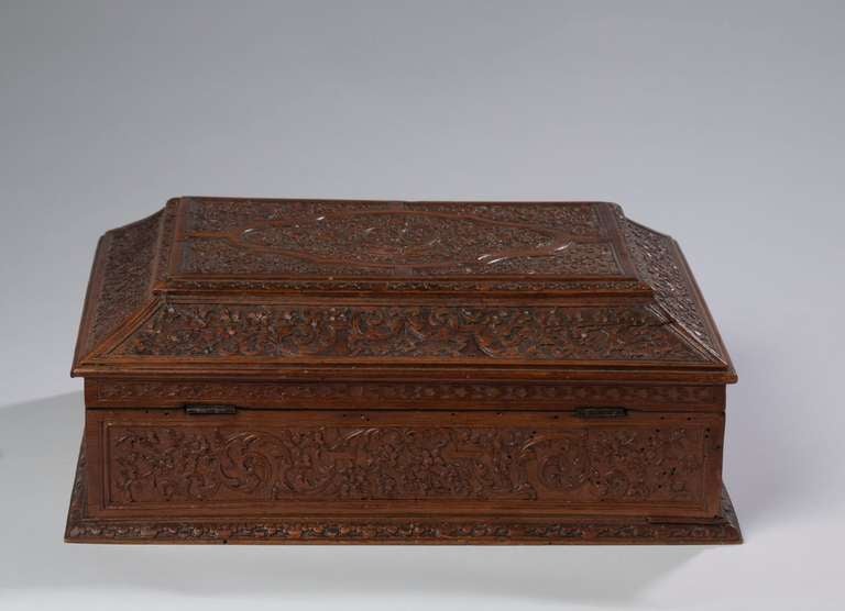French Louis XIV Fruitwood Casket, Attributed to César Bagard For Sale