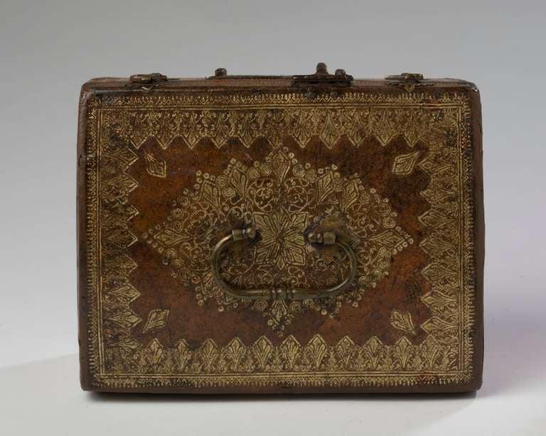 French Louis XVI Gilt-Tooled Leather Box For Sale