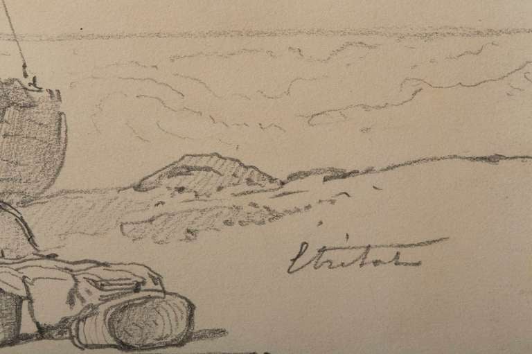 Romantique Dessin d'Isabey (Français, 1803-1886)