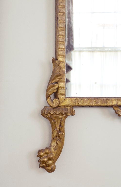 Wood Italian Neoclassical Giltwood Mirror For Sale