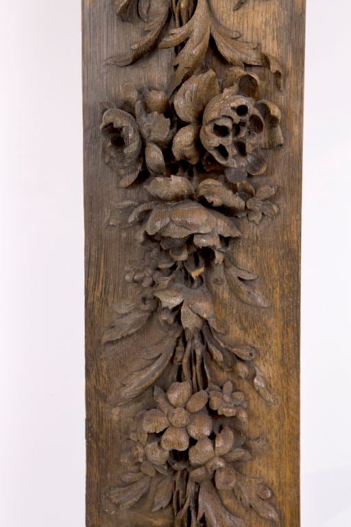 Wood Pair of Beautifully Carved Louis XVI Oak Panels