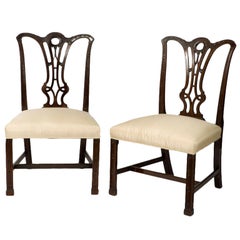 Antique Pair of George III Mahogany Chippendale Chairs