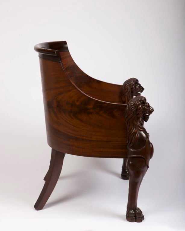 English Regency Mahogany Desk Armchair For Sale