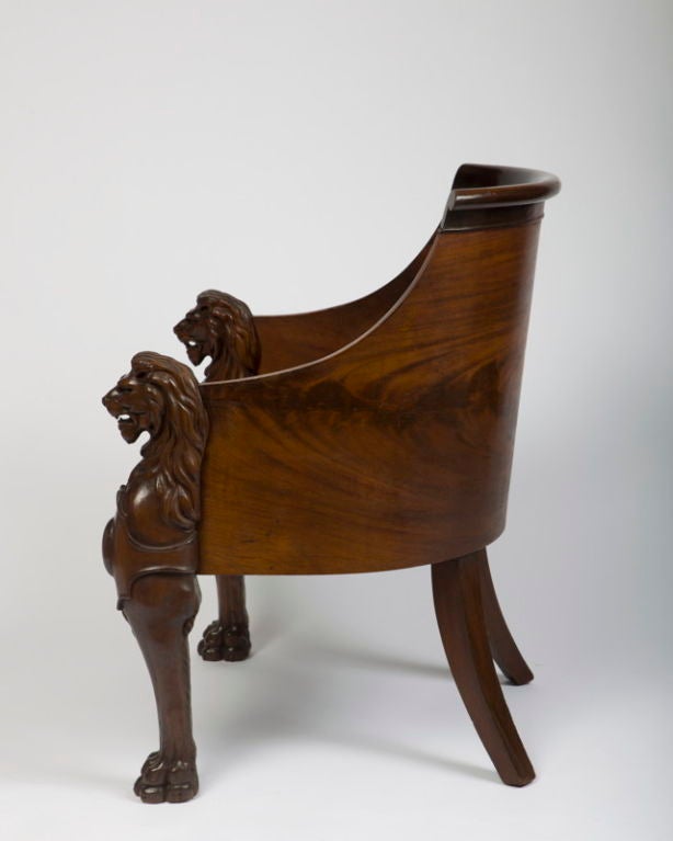 Regency Mahogany Desk Armchair For Sale 1