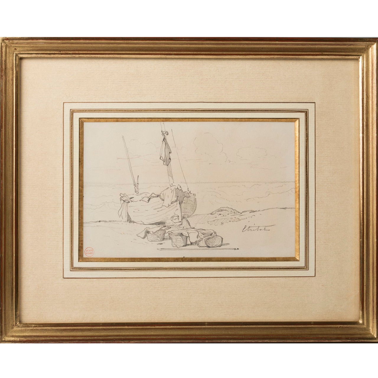 Drawing by Isabey 'French, 1803-1886' For Sale