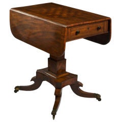 Regency Rosewood and Mahogany Drop-Leaf Games Table