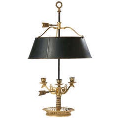 Empire Style Gilt Bronze and Tole Bouillotte Lamp