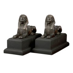 Pair of Patinated Bronze "Grand Tour" Figures of Sphinx