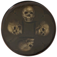 Boîte « Memento Mori » peinte de style Régence, très rare, ornée de crânes, Angleterre, vers 1830