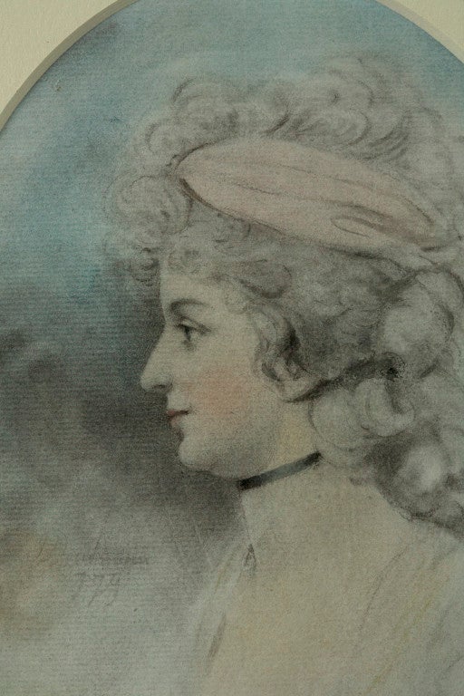 Watercolor Portrait of Catherine Bulteel by John Downman, Late 18th Century