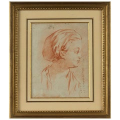 Drawing, French School 18th Century, Head of a Boy