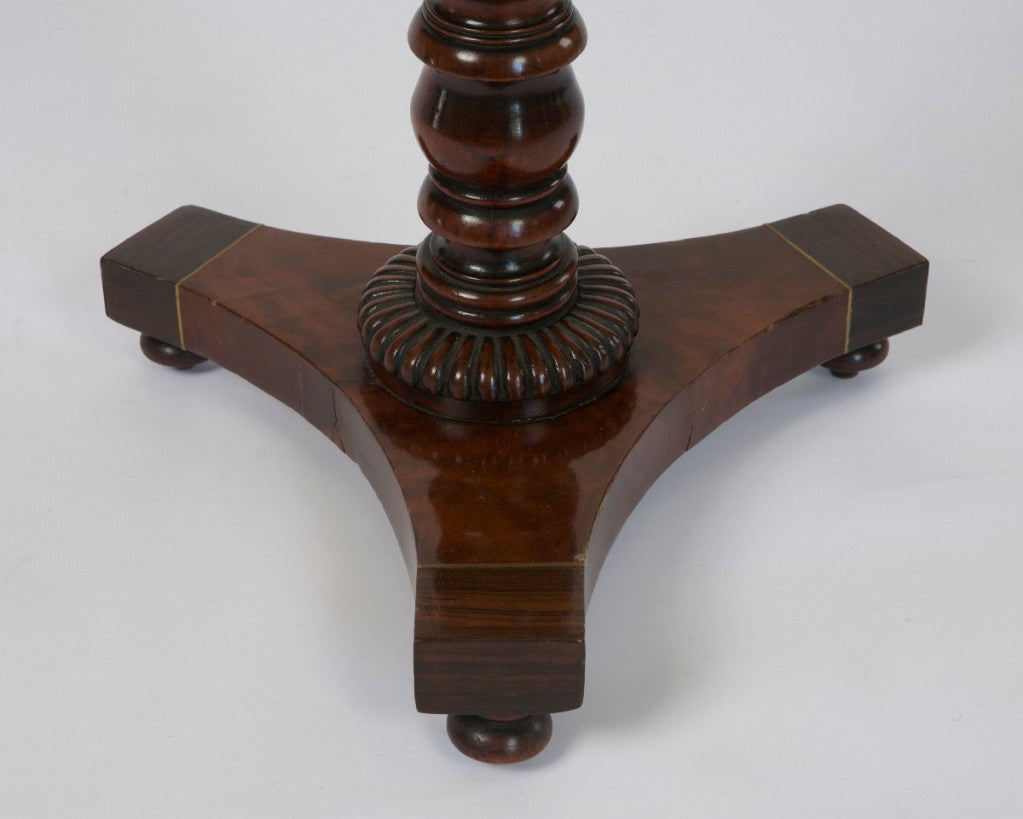 19th Century Regency Brass Inlaid Mahogany Occasional Table