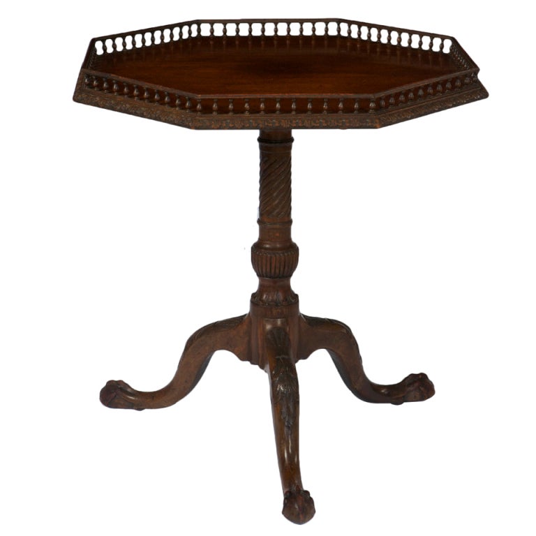 George III Mahogany Octagonal Tilt Top Tea Table For Sale