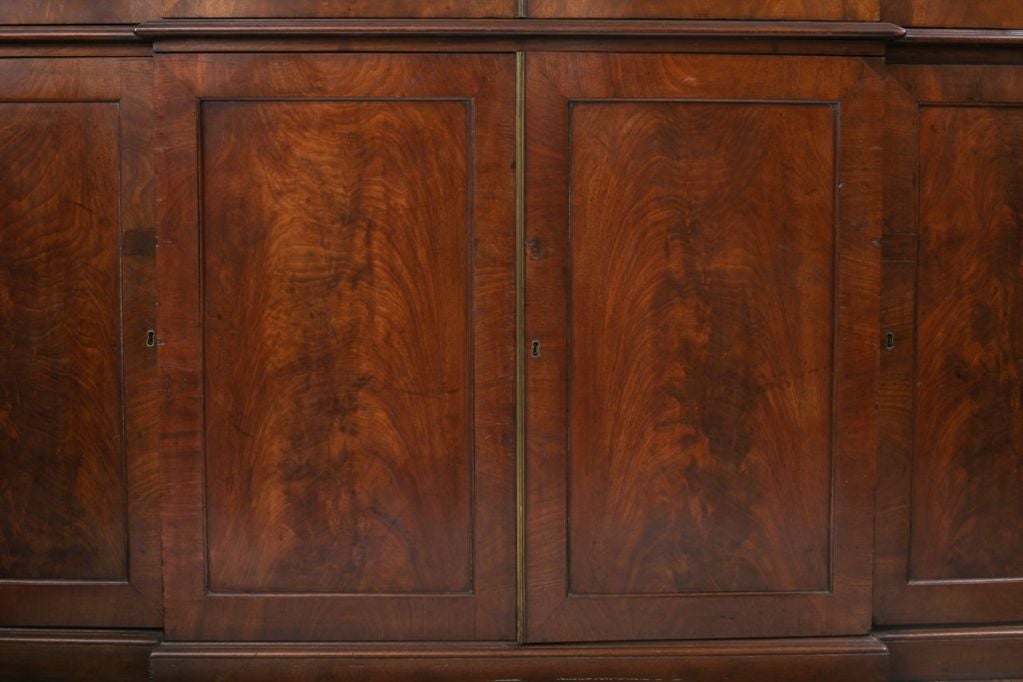 George III Style Mahogany Breakfront Bookcase In Good Condition In Kittery Point, ME