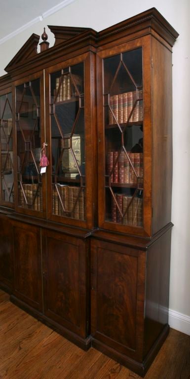 Wood George III Style Mahogany Breakfront Bookcase