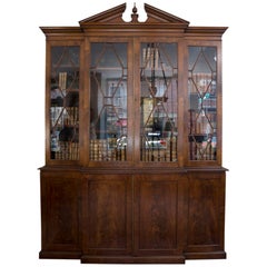George III Style Mahogany Breakfront Bookcase
