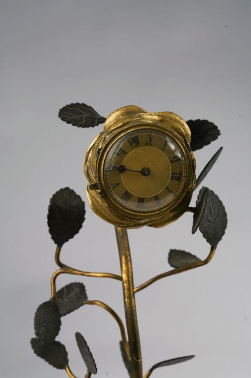 Empire Gilt and Patinated Bronze Clock In Excellent Condition For Sale In Kittery Point, ME