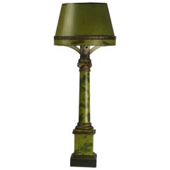 An Empire Green Tole Lamp