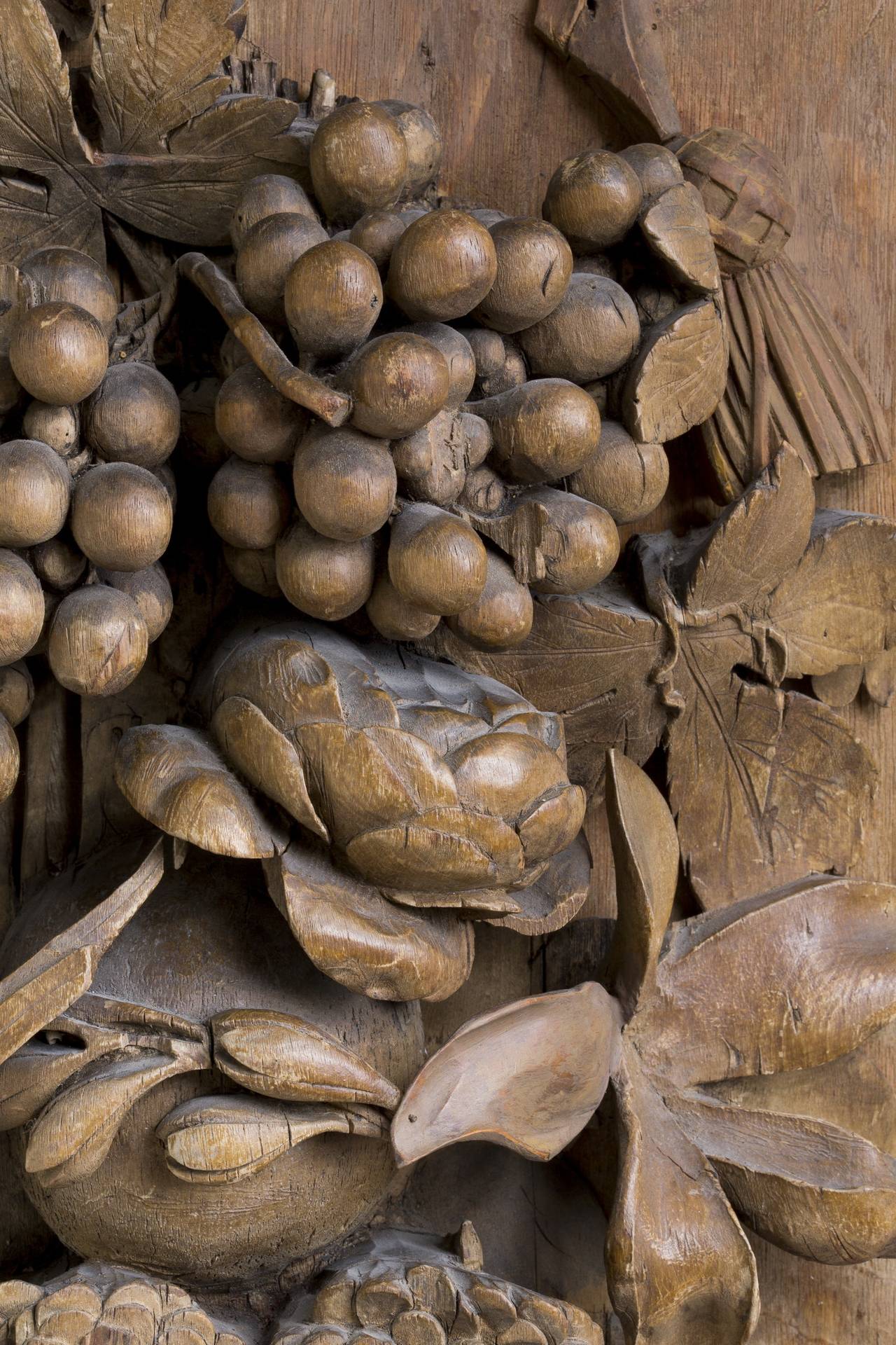 Baroque Limewood Still Life Panel in the Manner of Grinling Gibbons