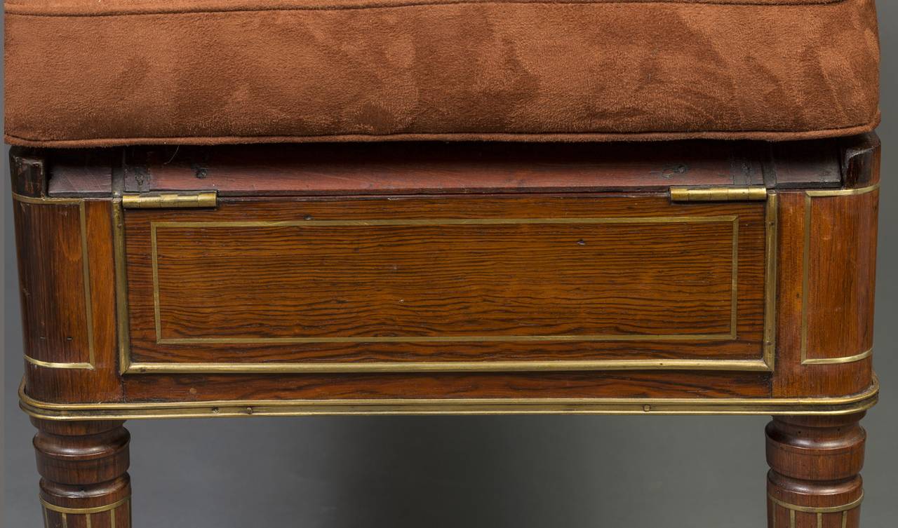 Regency Brass Inlaid Rosewood Metamorphic Bench For Sale 2