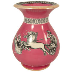 neoklassische rosa Staffordshire-Vase aus dem 19