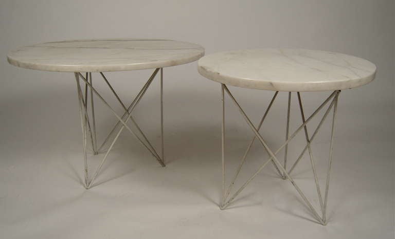 Pair of Marble Top Tables attributed to L. Garth Huxtable