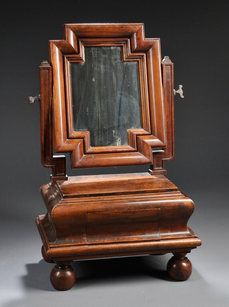  Dutch Baroque Style Walnut Dressing Table Mirror