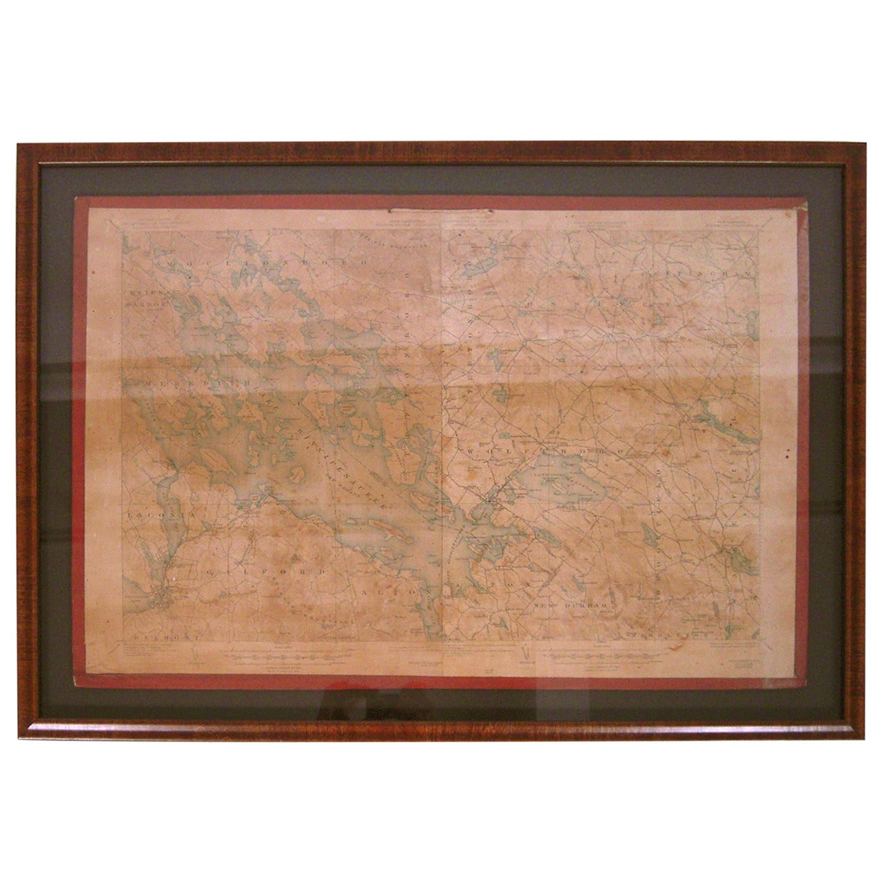 Framed Map of Lake Winnipesaukee Region, NH