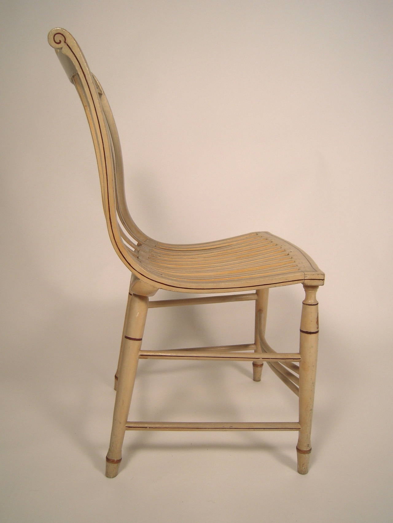 Federal Rare Pair of Samuel Gragg 'Elastic' Chairs, Boston, circa 1808