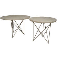 Used Pair of Marble Top Tables attributed to L. Garth Huxtable