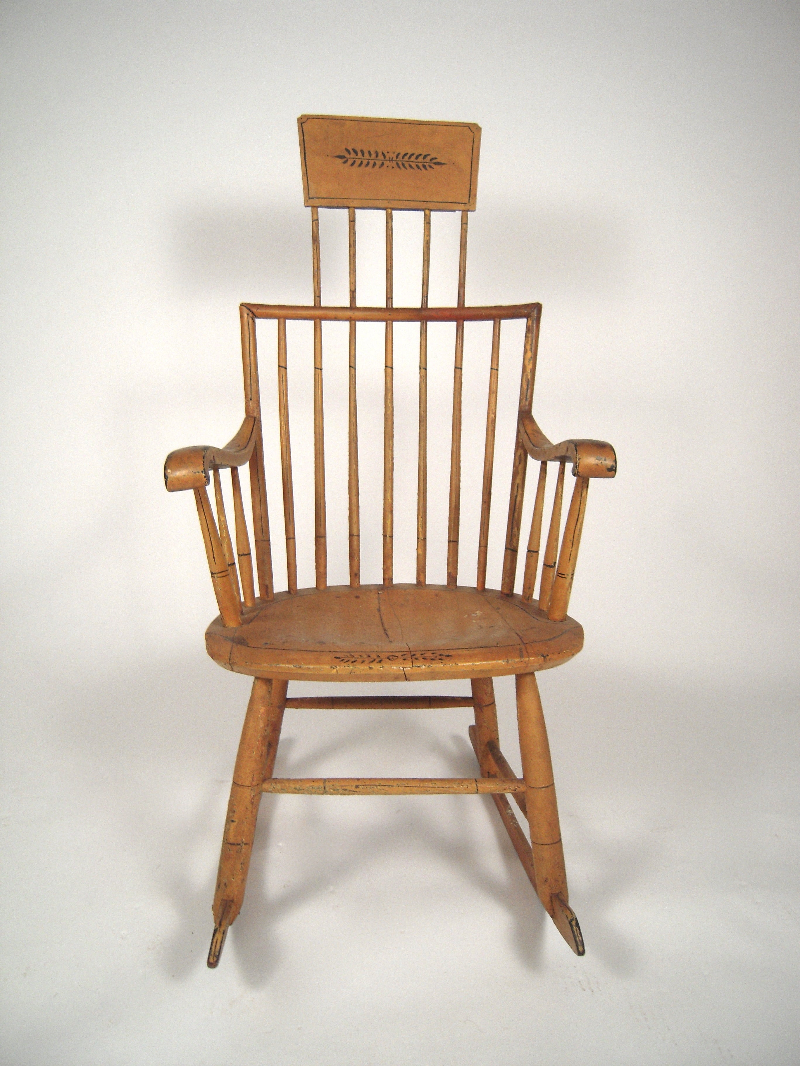 19th Century American Painted Windsor Rocking Chair