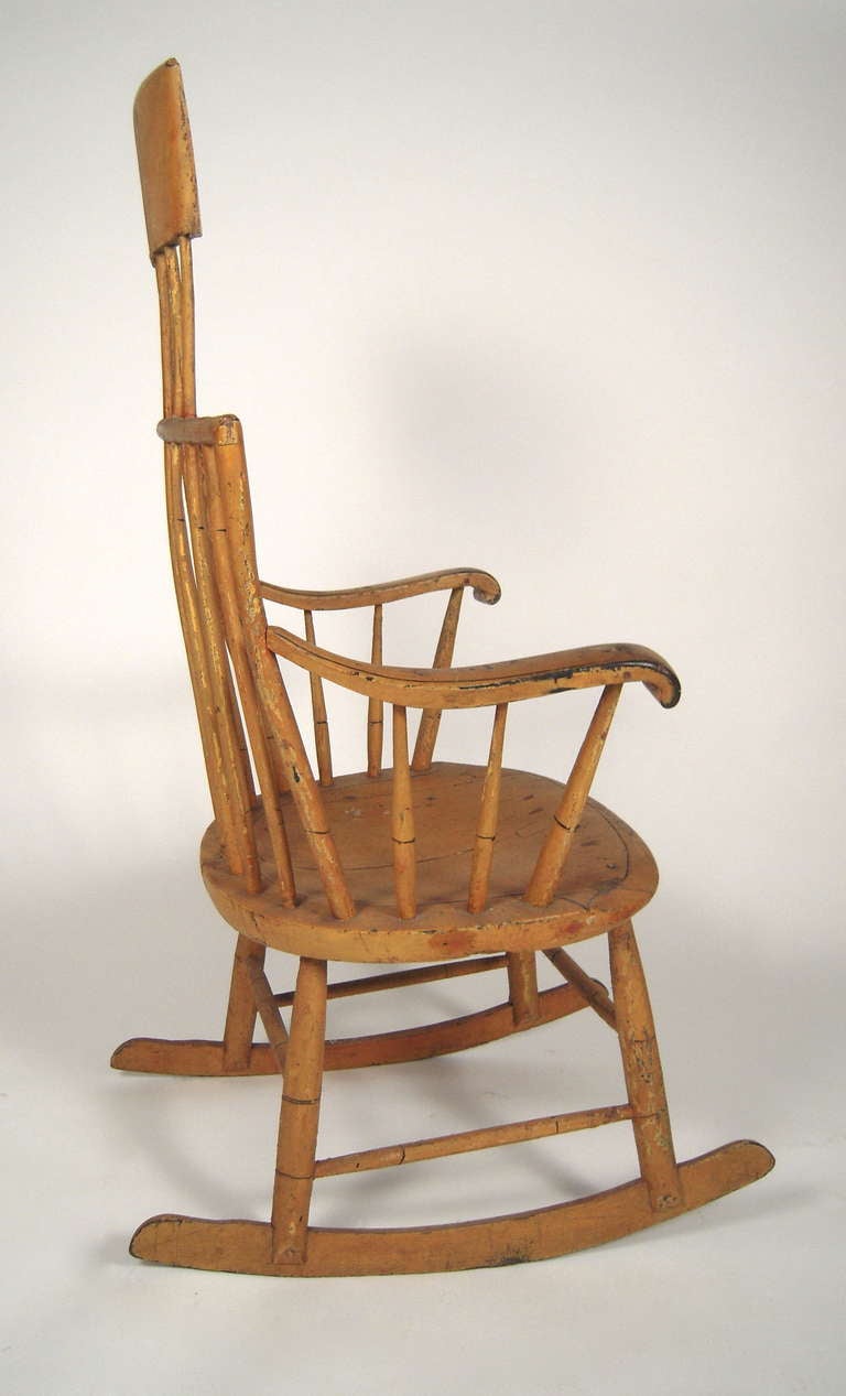 19th Century American Painted Windsor Rocking Chair 1