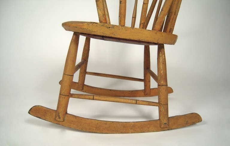 19th Century American Painted Windsor Rocking Chair 3