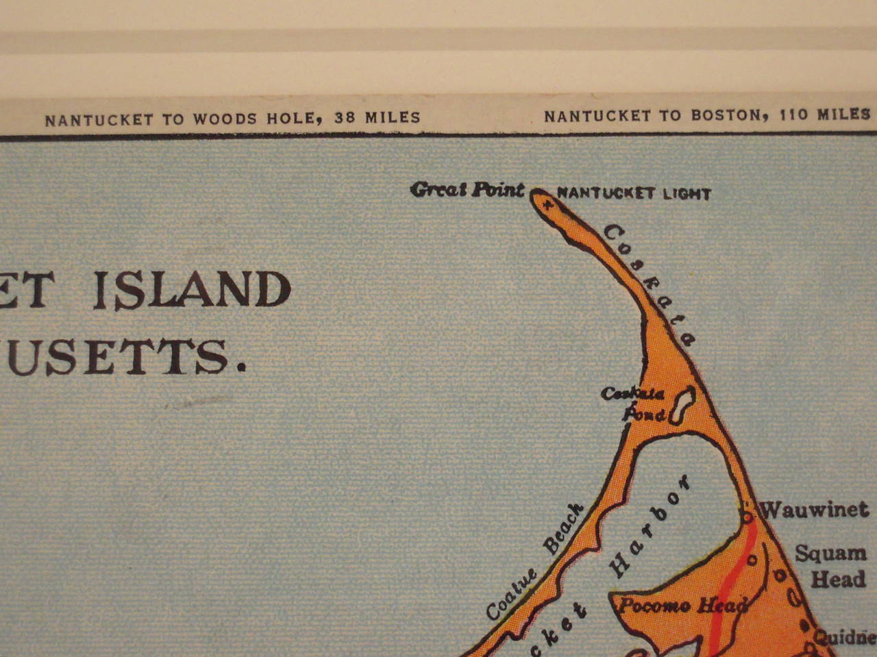 Mid-20th Century Nantucket Island Map