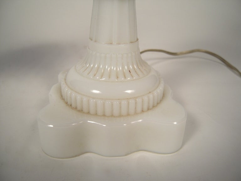 Pair of 19th Century Patriotic Cobalt Glass Lamps 1