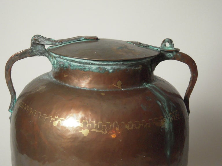 Large Persian Hand Made Copper Storage Jar 2