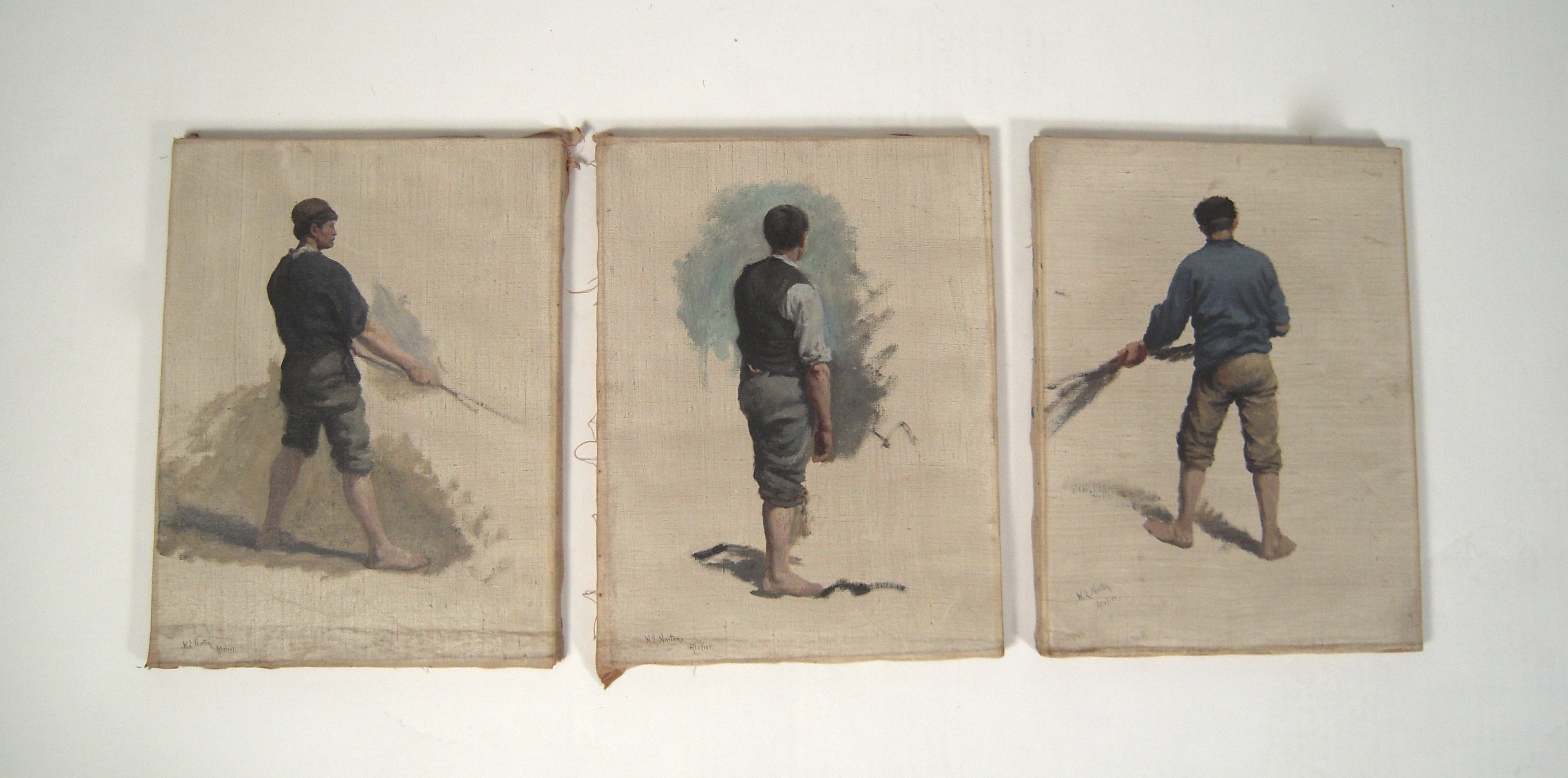 3 William Edward Norton Oil On Canvas Figure Studies