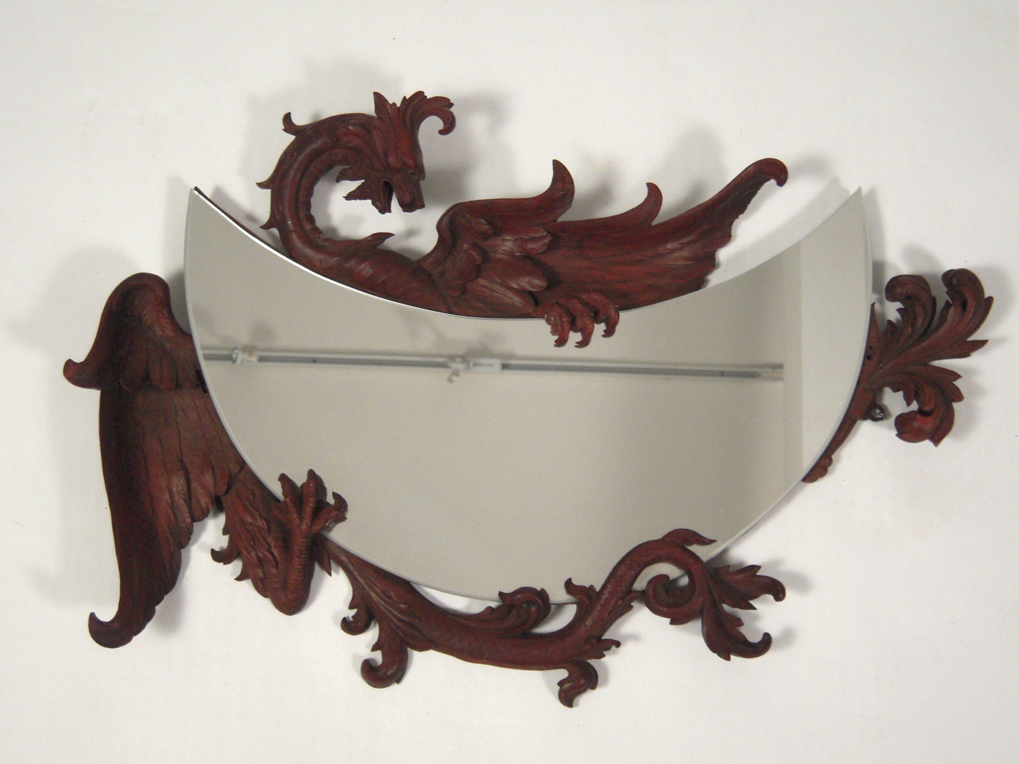 Superb Finely Carved Dragon Mirror Attributed to Gabriel Viardot